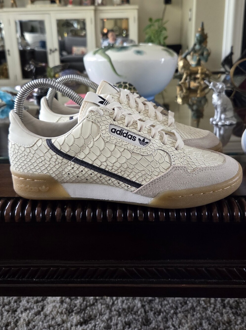 adidas Continental 80  Cream Snake  Casual Sneakers